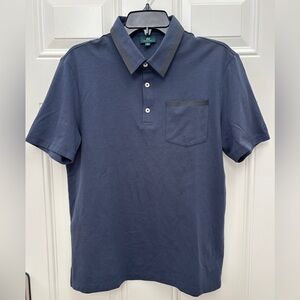 NWOT Ag Adriano Goldschmied Navy Polo Shirt with Pocket Men's Medium